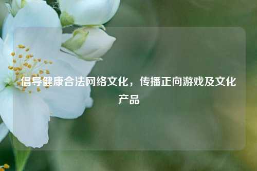 倡导健康合法网络文化，传播正向游戏及文化产品