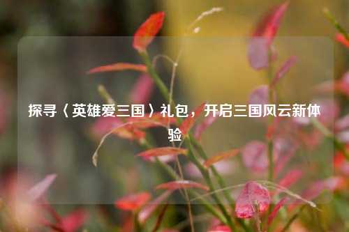 探寻〈英雄爱三国〉礼包，开启三国风云新体验