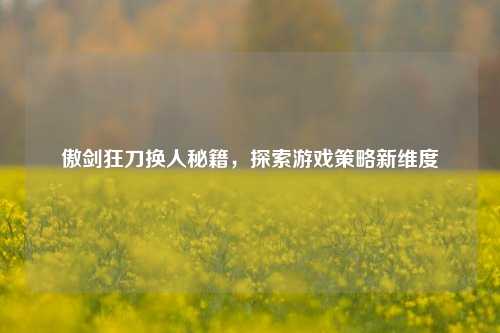 傲剑狂刀换人秘籍，探索游戏策略新维度