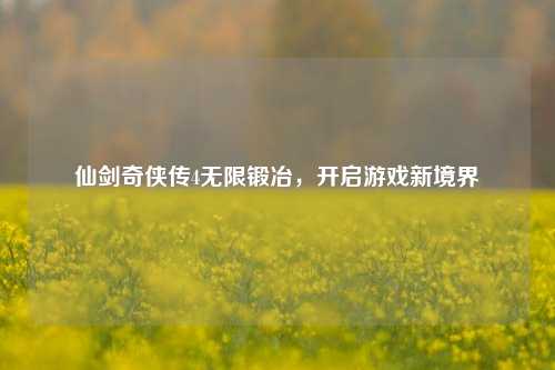 仙剑奇侠传4无限锻冶，开启游戏新境界