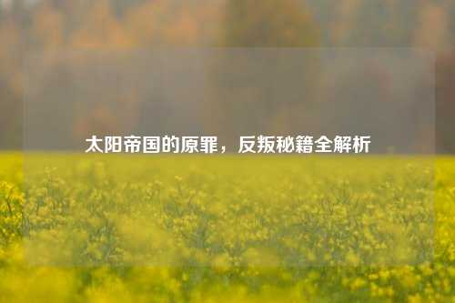 太阳帝国的原罪，反叛秘籍全解析