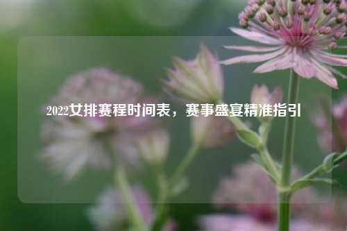 2022女排赛程时间表，赛事盛宴精准指引