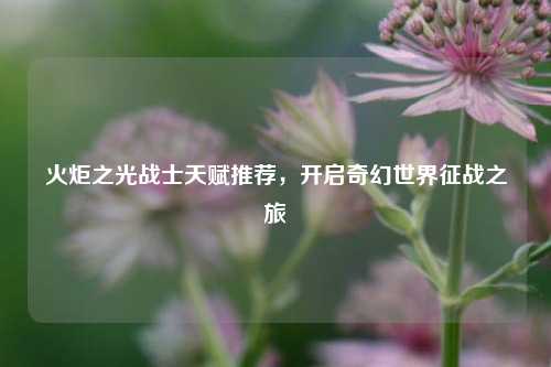 火炬之光战士天赋推荐，开启奇幻世界征战之旅