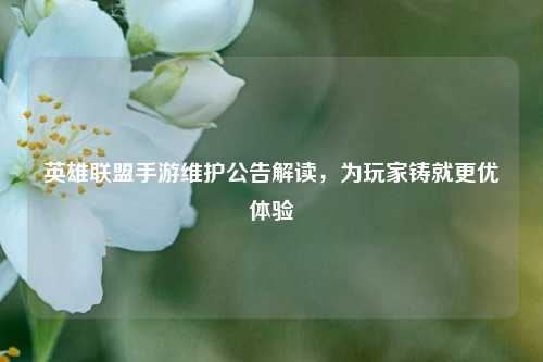英雄联盟手游维护公告解读，为玩家铸就更优体验