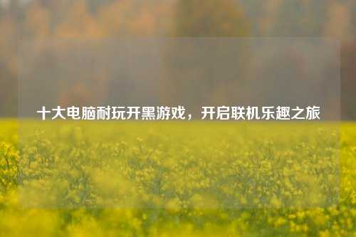十大电脑耐玩开黑游戏，开启联机乐趣之旅
